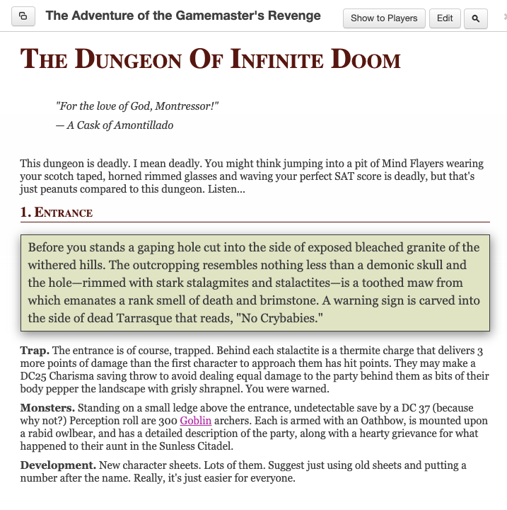Roll20 D&D 5e Style for Your Handouts