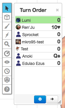 Roll20, Turn Tracker, lock in position