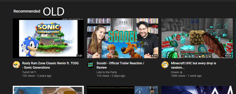Smaller thumbnails on Youtube homepage