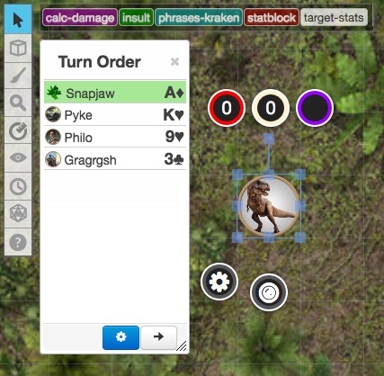 Roll20, Token Macro Bar, colorize
