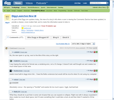 Digg | Undo 05/1/07 Redesign
