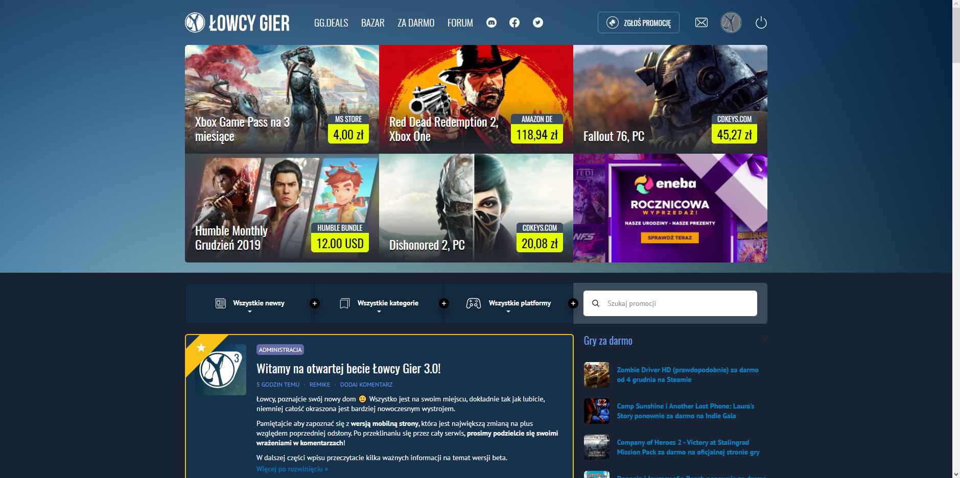 Łowcy Gier 3.0 - Ciemny Motyw