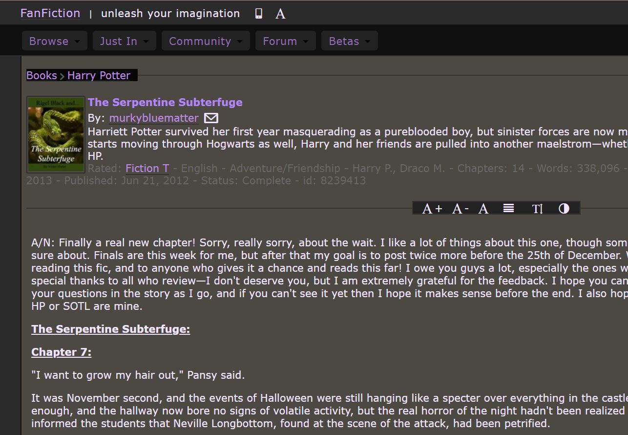Variant on NHansen's FanFiction.net: Purple/Black