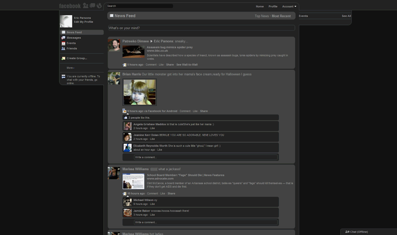 Facebook Dark-N-Grey