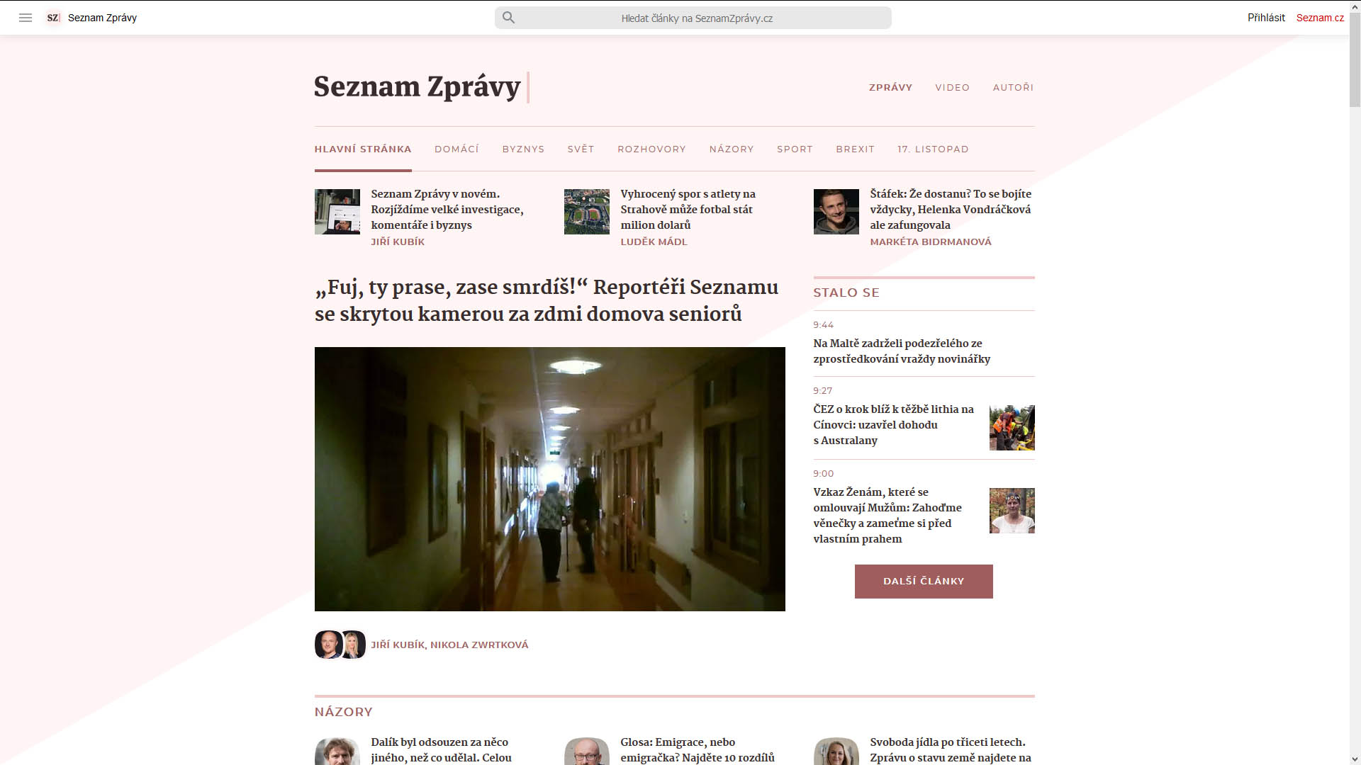 Seznam Zprávy - Bílé pozadí