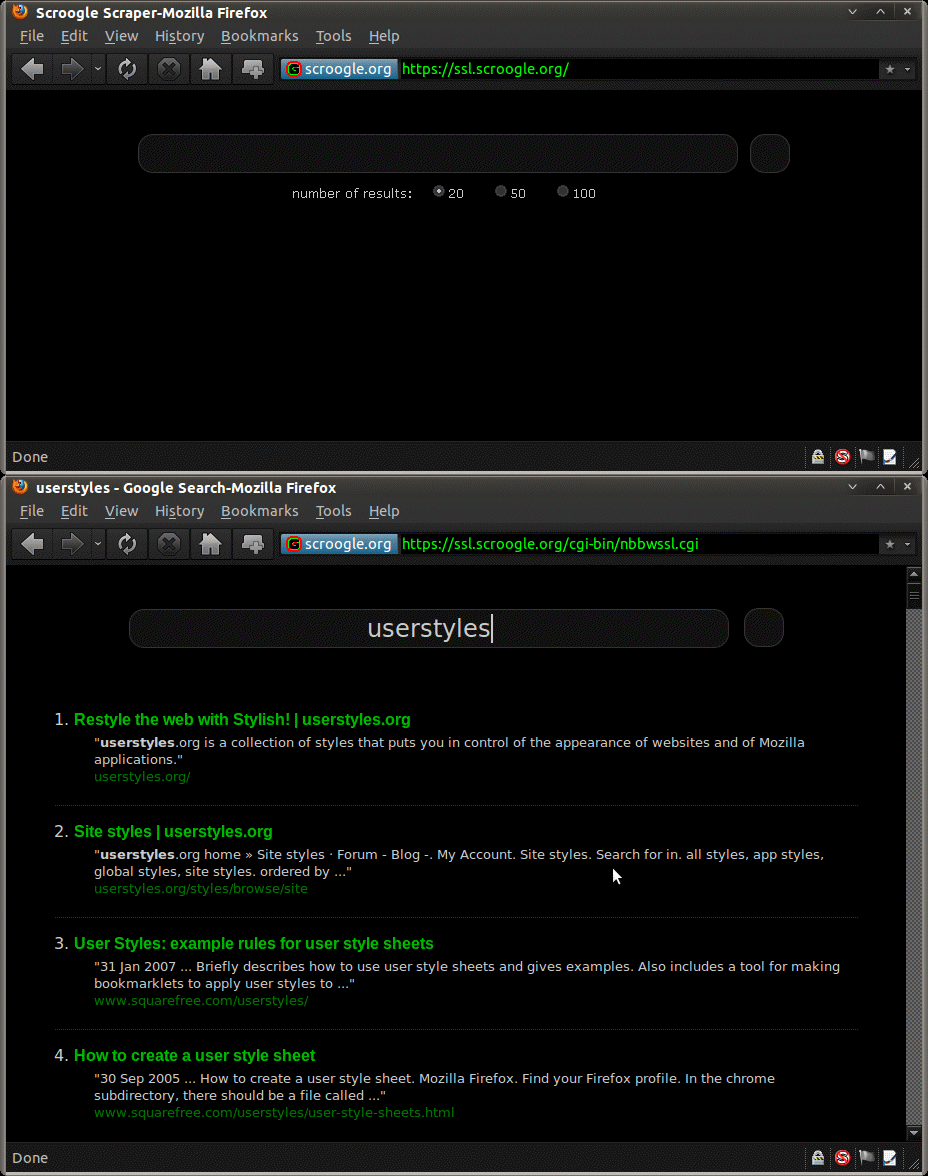 Scroogle SSL Black-Minimal