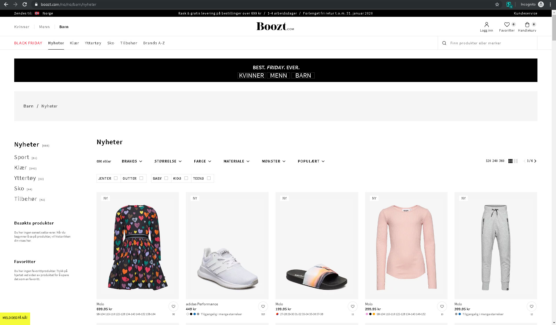 Larger font-size on boozt.com