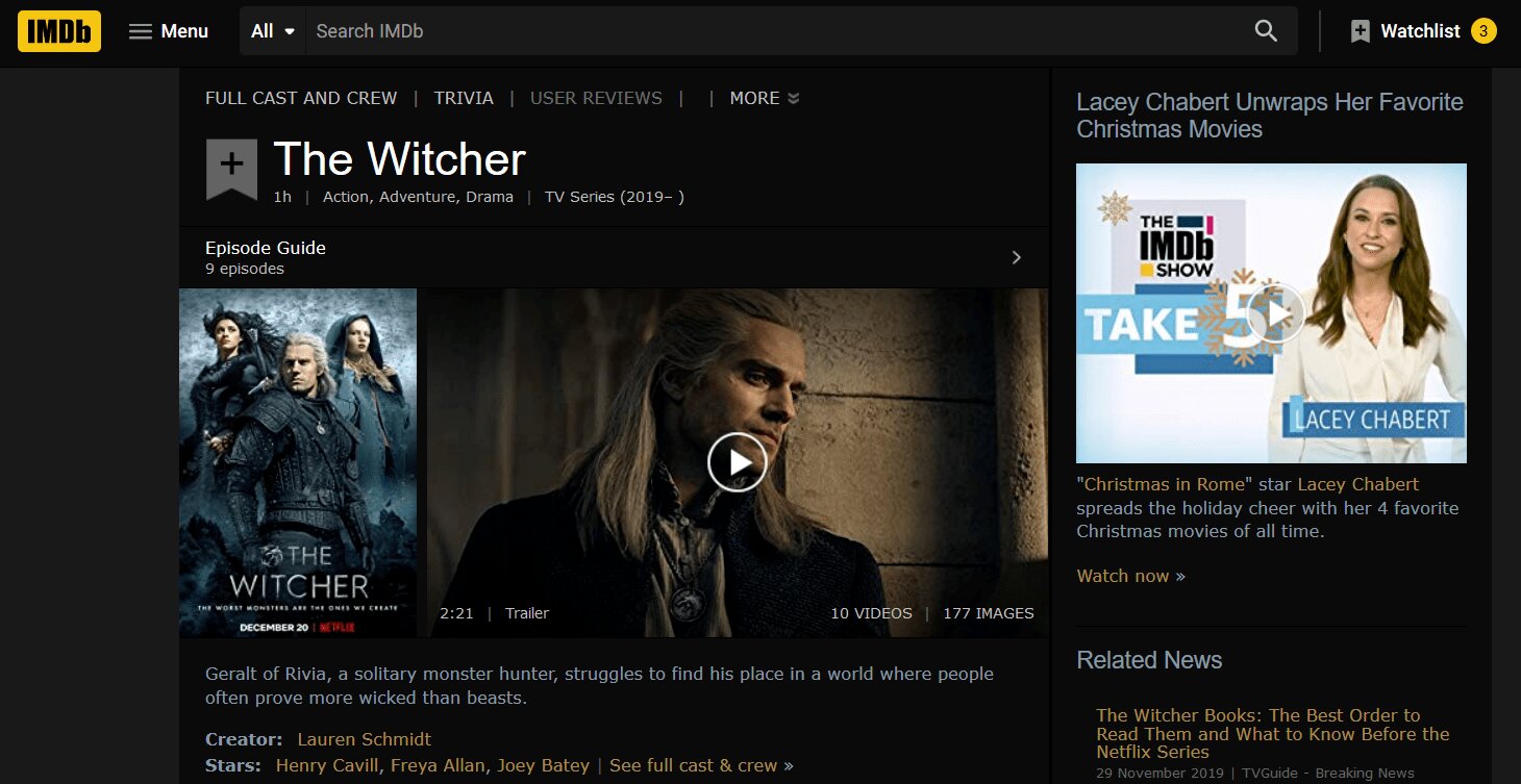 IMDb Night Mode