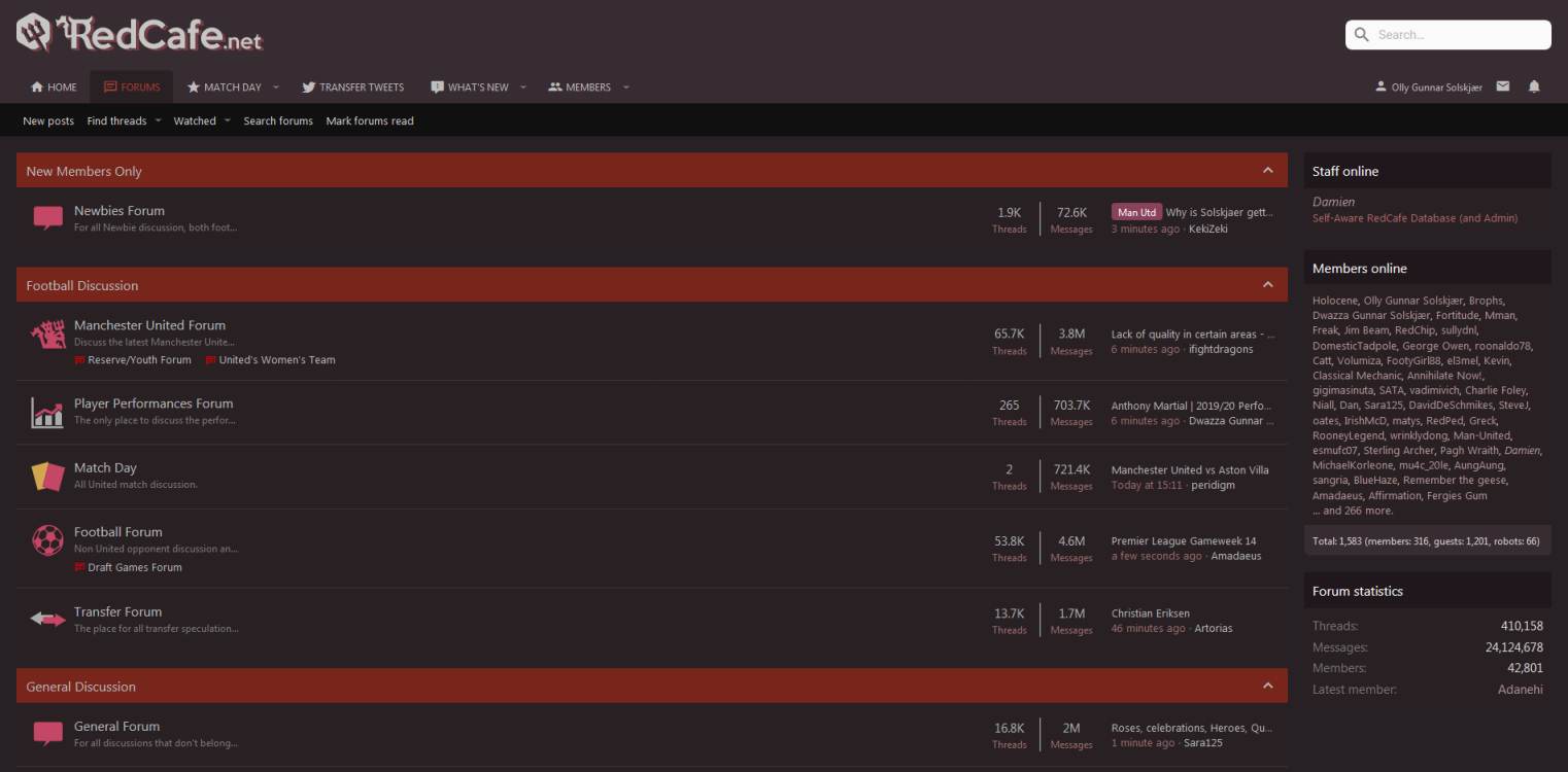 RedCafe XenForo 2 Dark Fluid/Full Width