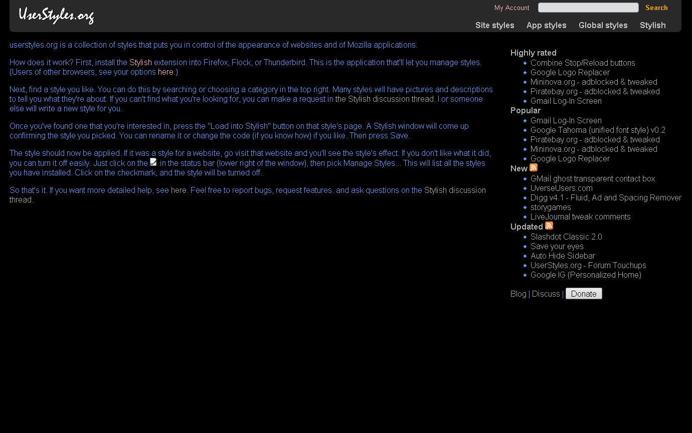 Andrews's Dark Userstyles.org