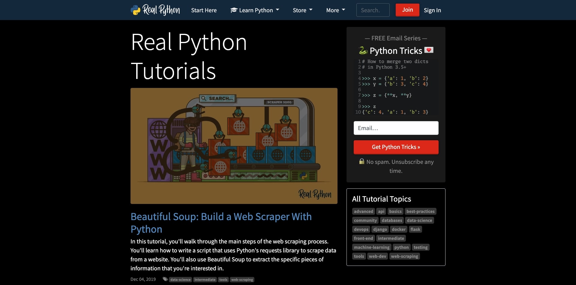 RealPython Dark Theme