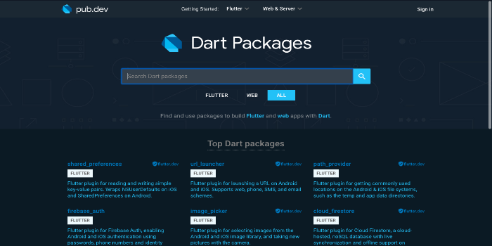 Dart pub.dev