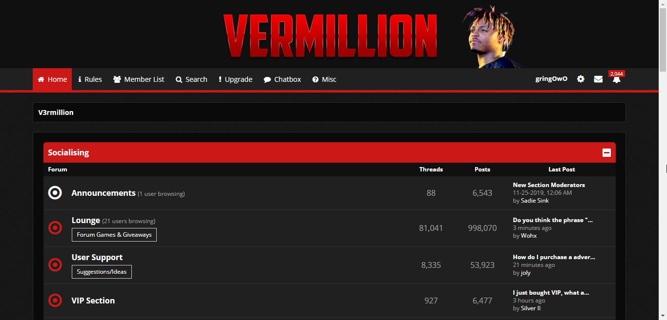 V3rmillion.net Juice Wrld Theme