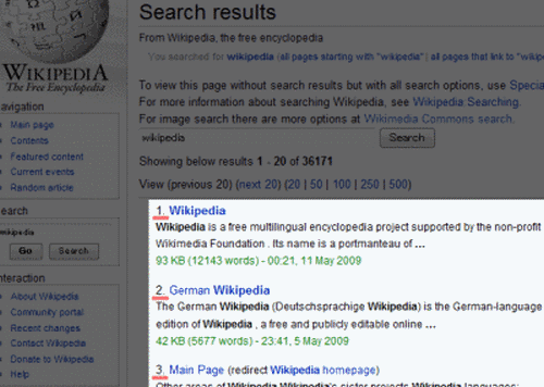 wikipedia.org - Numbered Search Result
