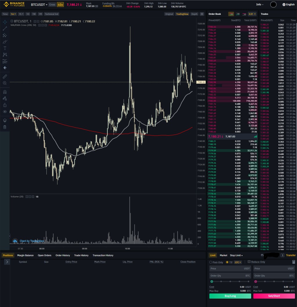 Binance Futures - Hidden Depth Chart
