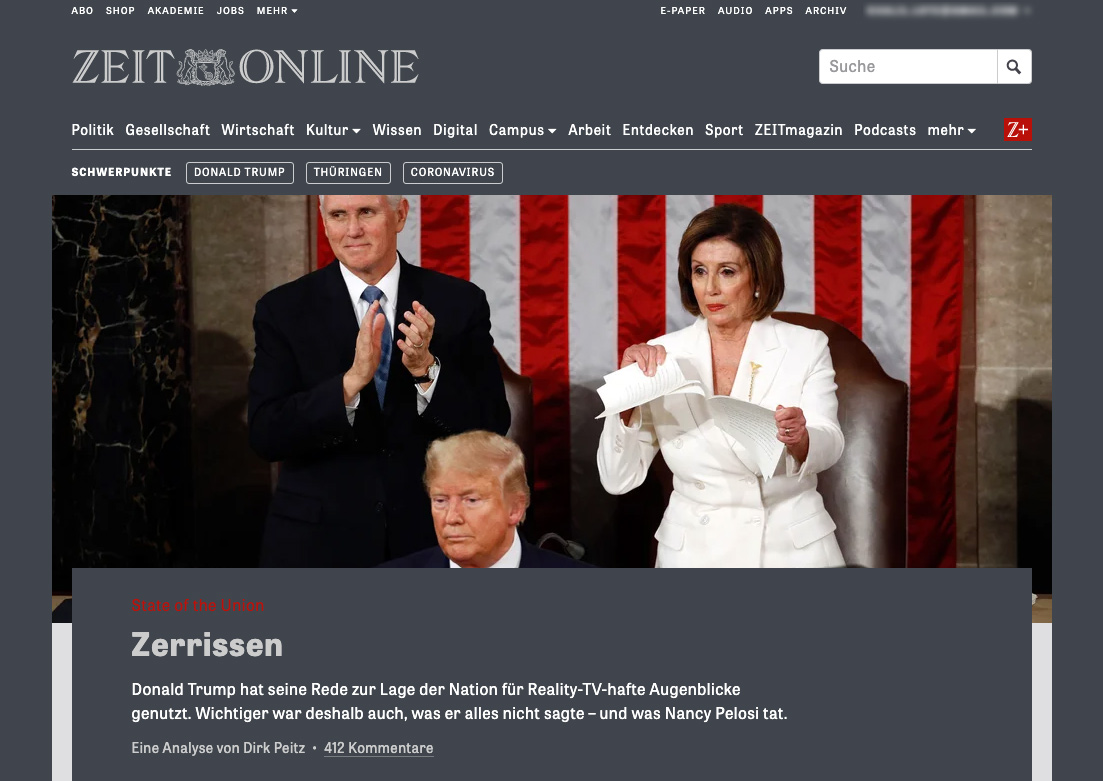 Zeit.de - Nachtmodus