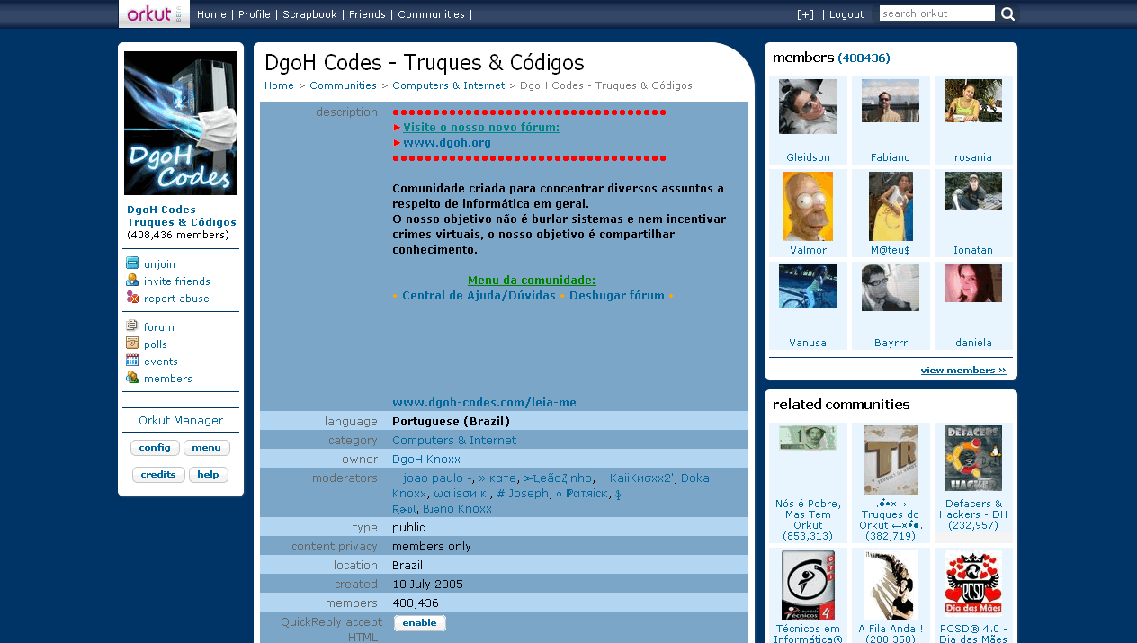 Orkut Dark  Blue - Orkut Azul Escuro
