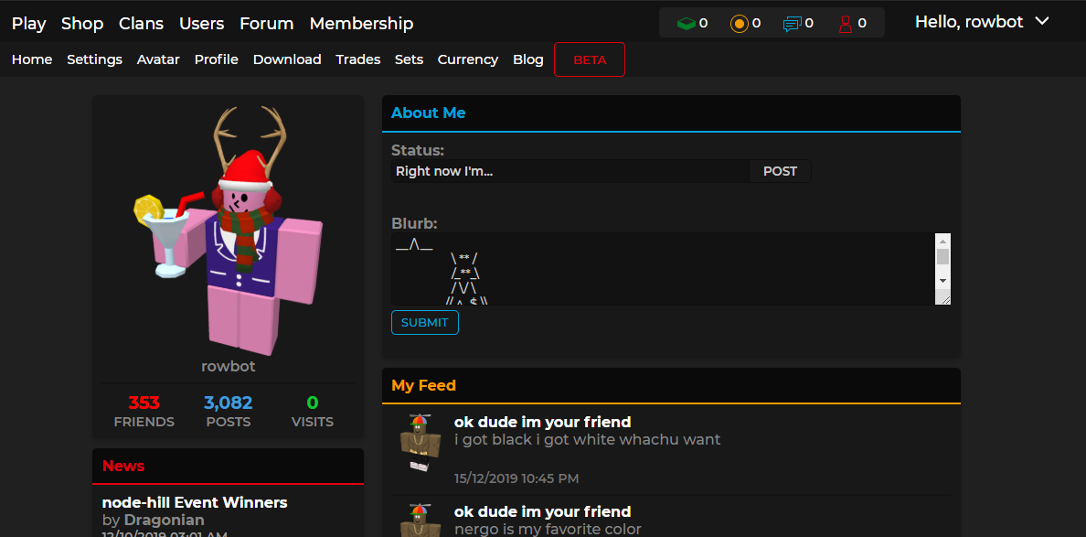 BETA - Brick-Hill Colorful Dark Theme
