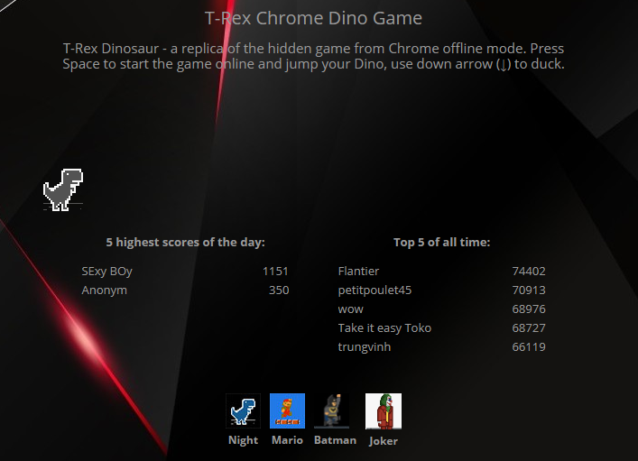 ChromeDino - Red Shards