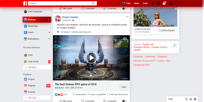 Red Gradient for Facebook