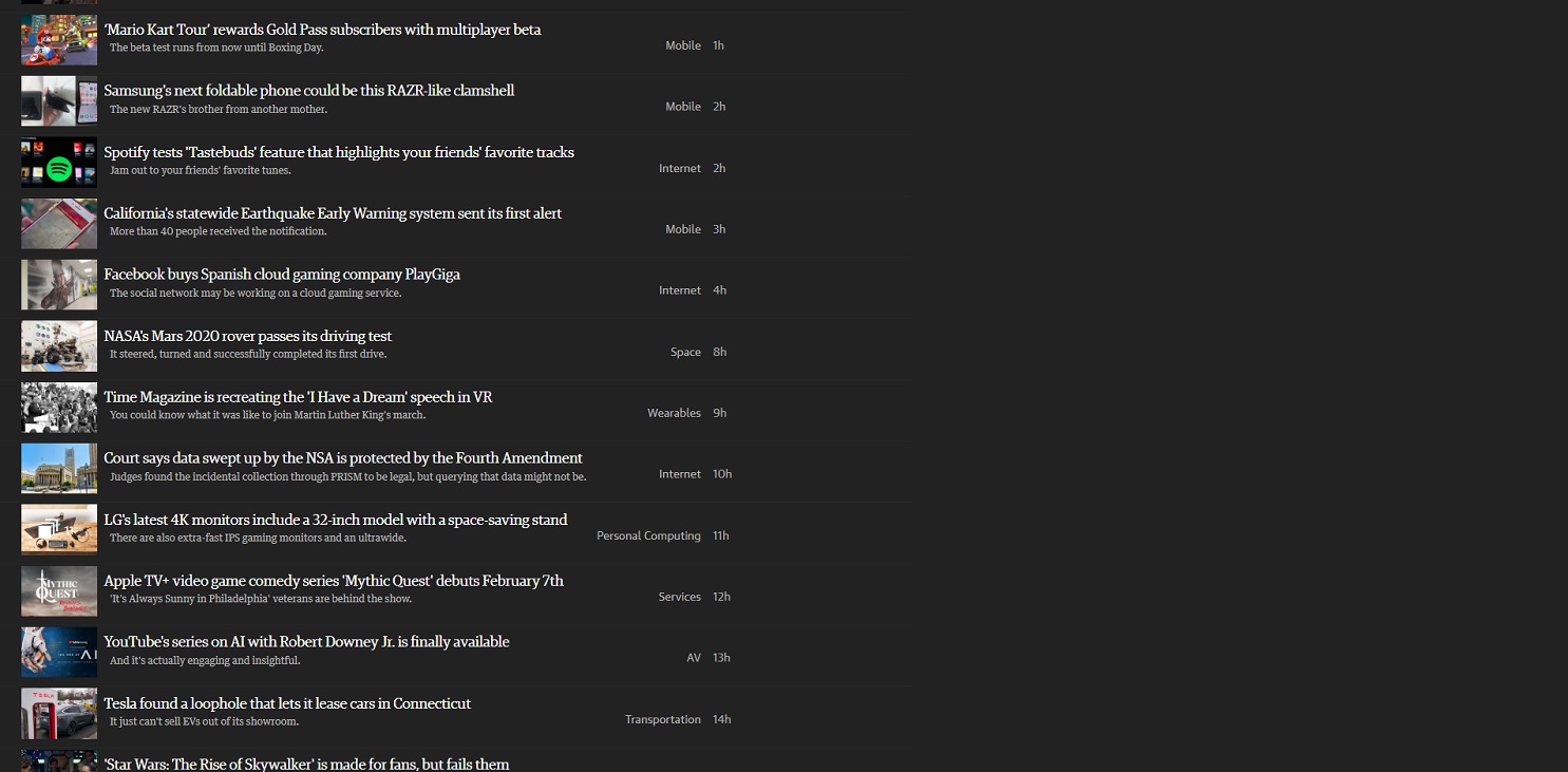 Engadget - Slim Reddit Style (Dark) (Dec 2019)