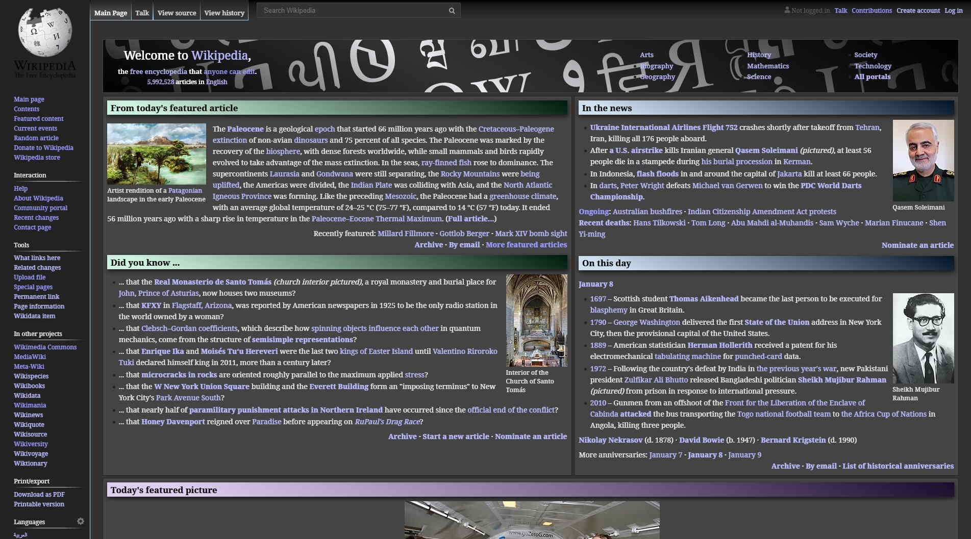 Wikipedia dark theme, hand-picked colours