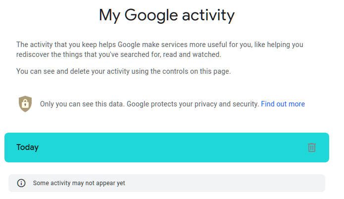 more vibrant titles on Google's myactivity