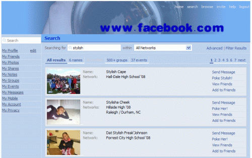 facebook - blue colour scheme