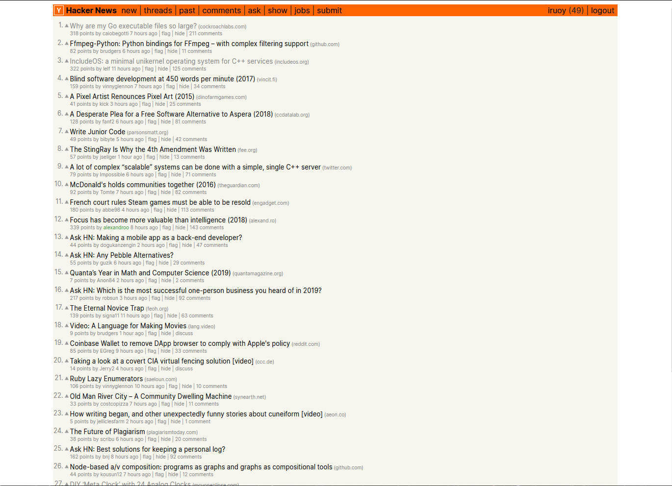 Hacker News - Fonts