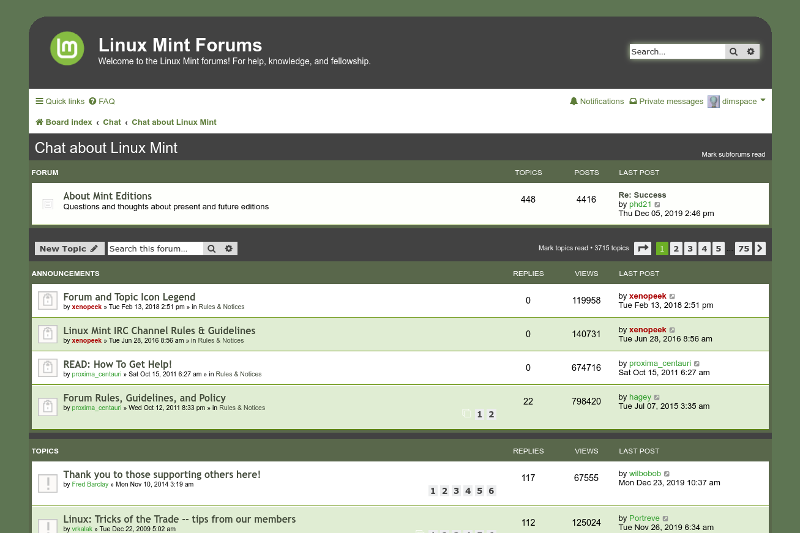 Linux Mint Forums (WIP)