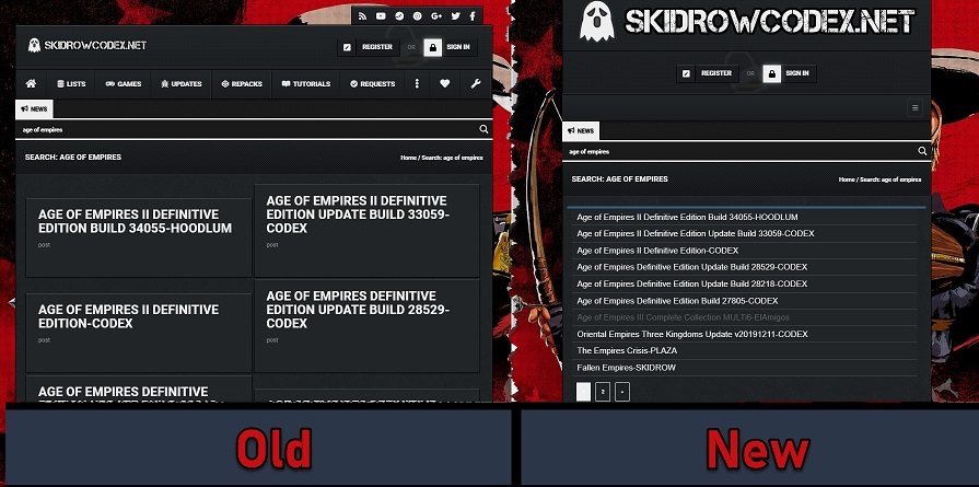 Skidrowcodex: better search result layout
