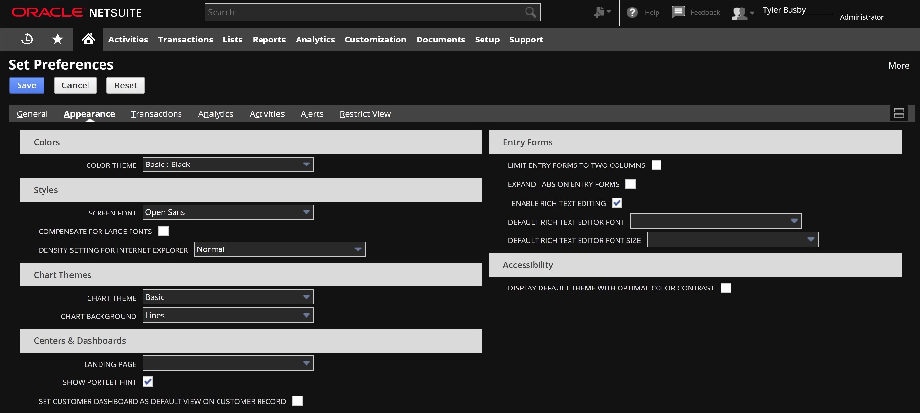 NetSuite Dark Mode