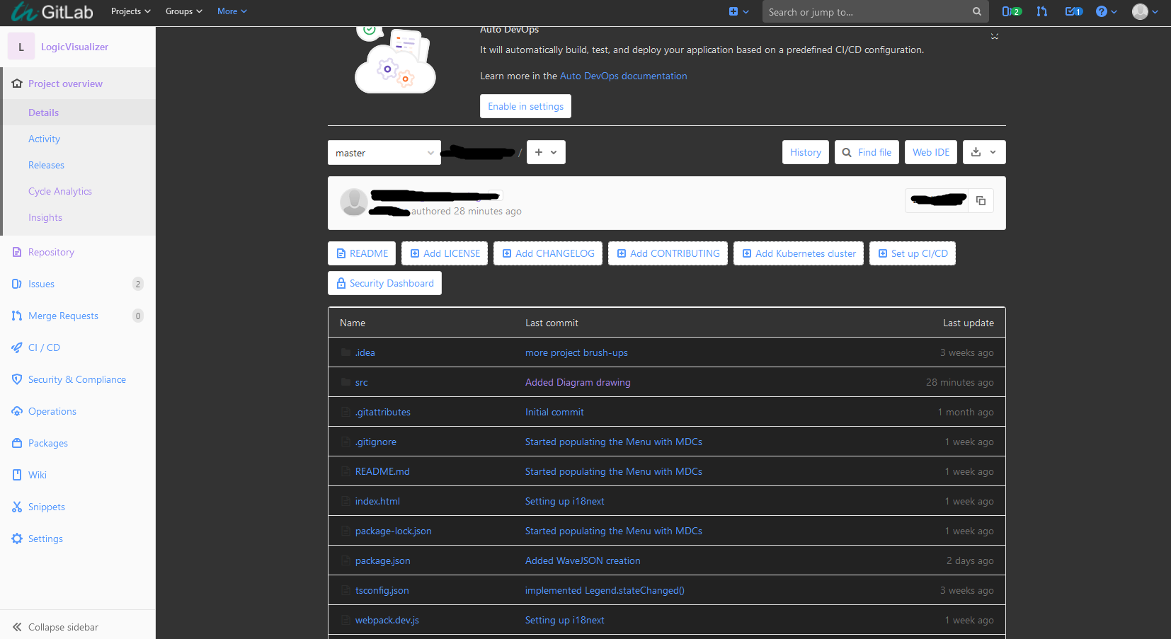 TU Ilmenau Gitlab Dark Mode