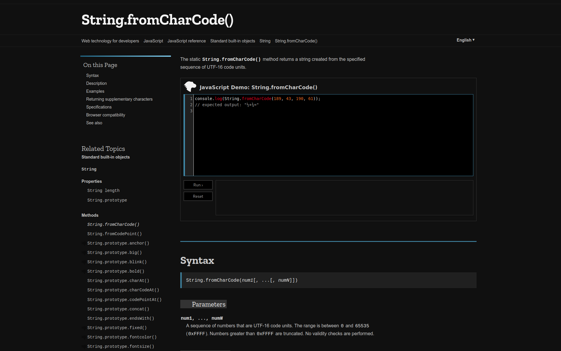 MDN Dark mode