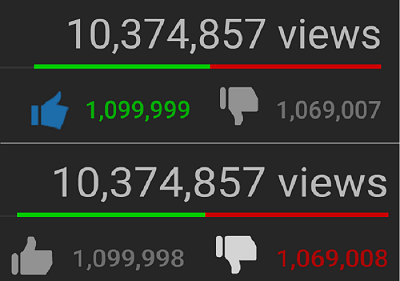 Green & Red YouTube ratings