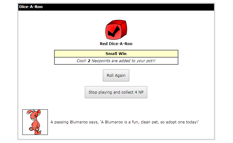Dice-A-Roo Bigger Buttons (Neopets)