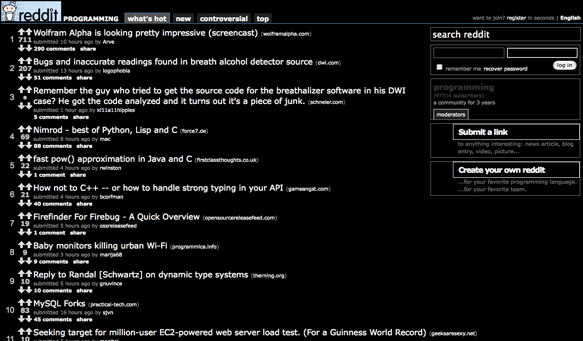 Reddit @ night [Fix, May 14th 2009]