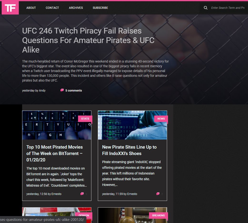 My Torrentfreak 2020