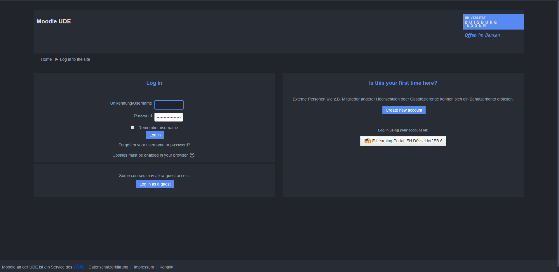 UDE Moodle Dark Theme