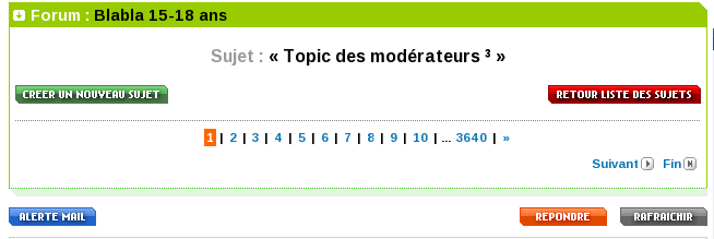 Forums - Boutons "nouveau sujet" et "retour liste"