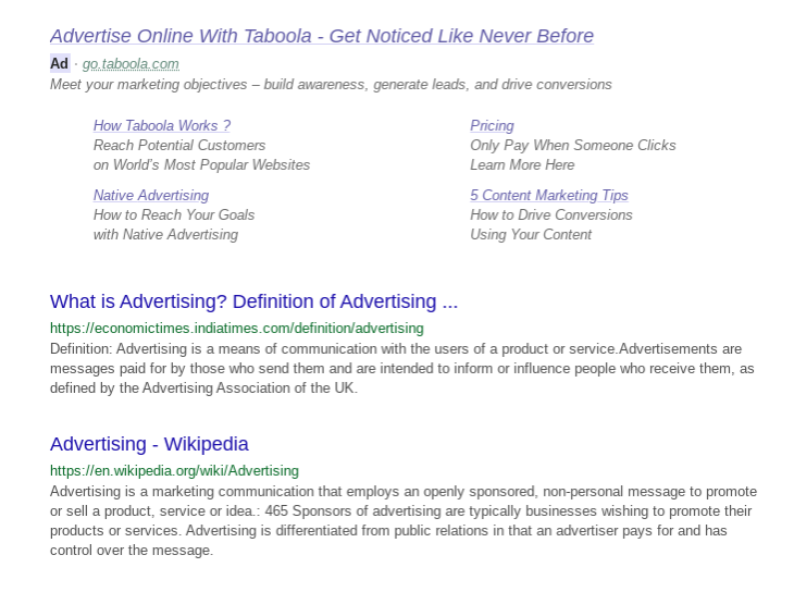 Ecosia - ad results look different