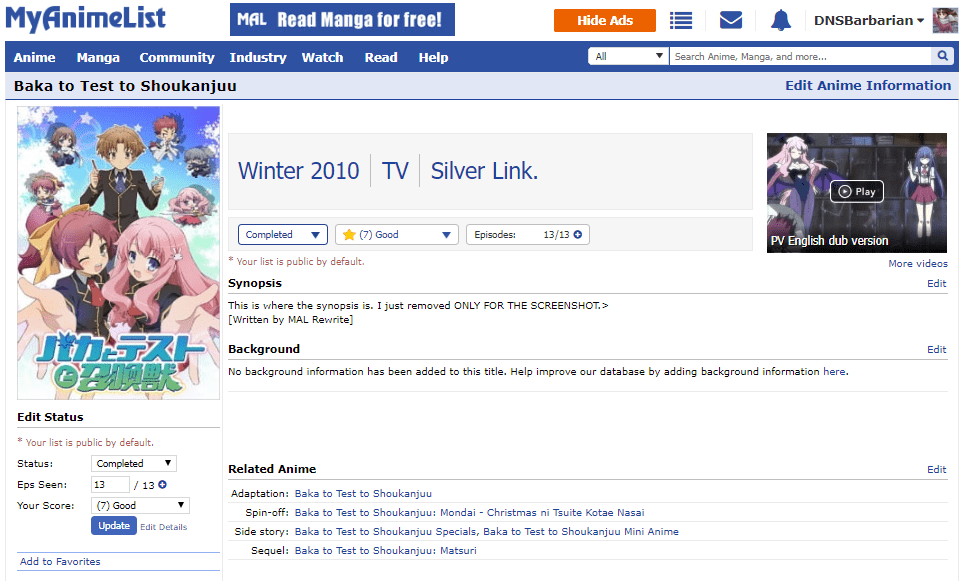 Hide MAL Scores and other things (UPDATED)