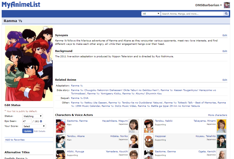 Minimal MyAnimeList (MAL)