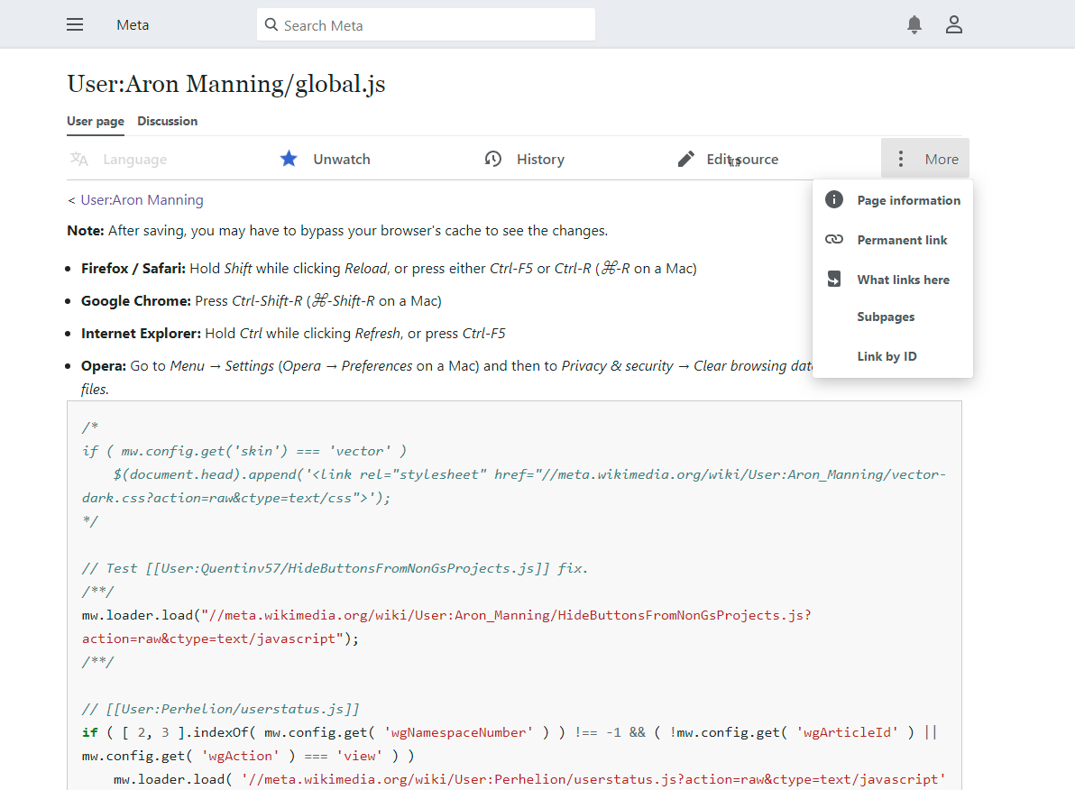 Minerva user menu addPortletLink fix