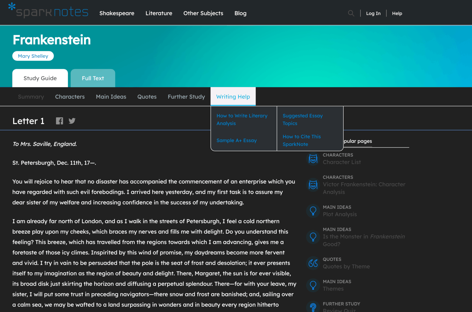 Sparknotes Readable Dark - Lexend Deca