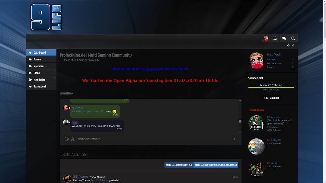 Project Nine Dark Theme
