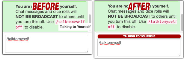 Roll20 Talk To Myself banner tweak