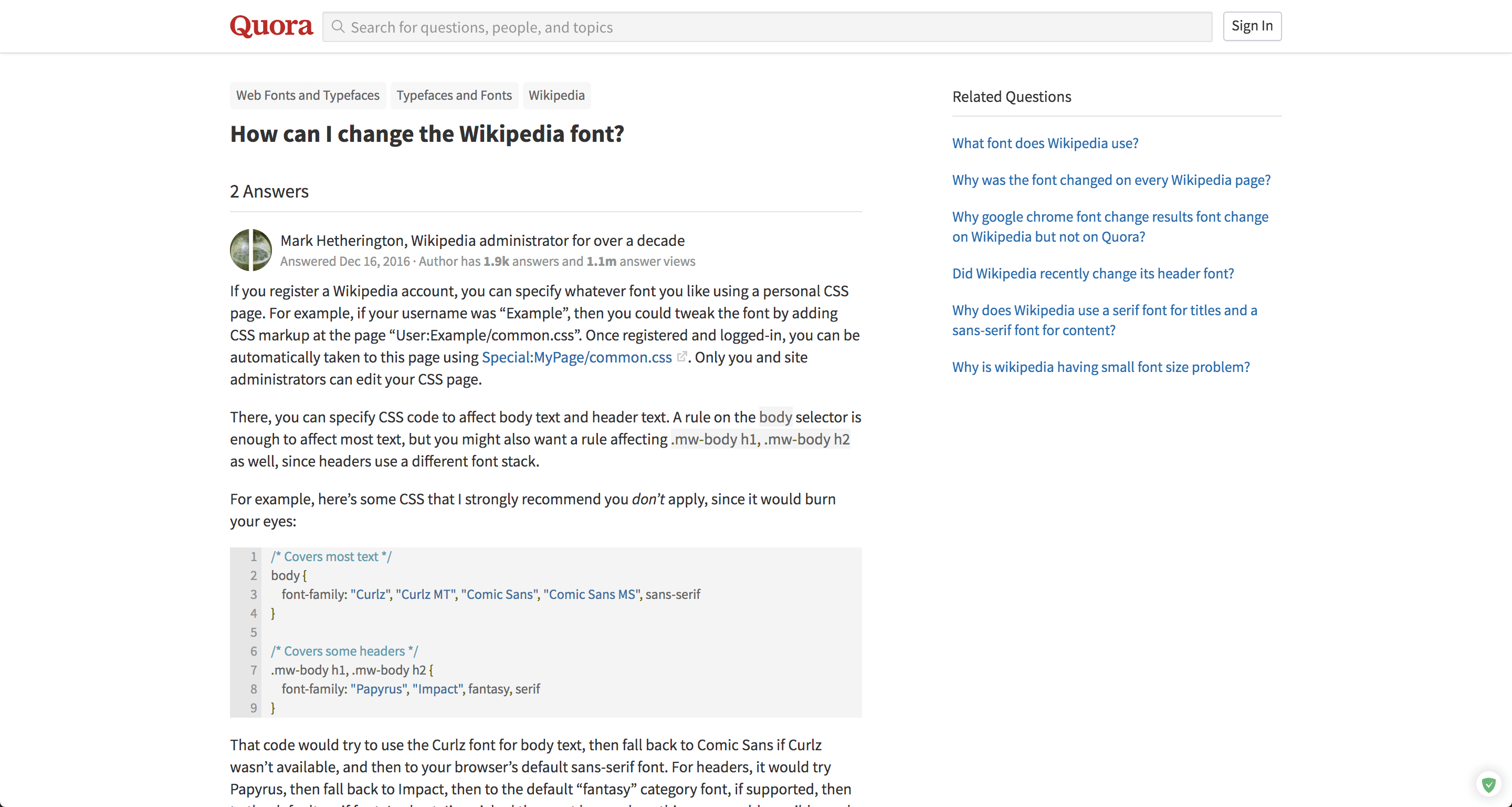 Quora - Source Sans Pro and Line Height Adjustment