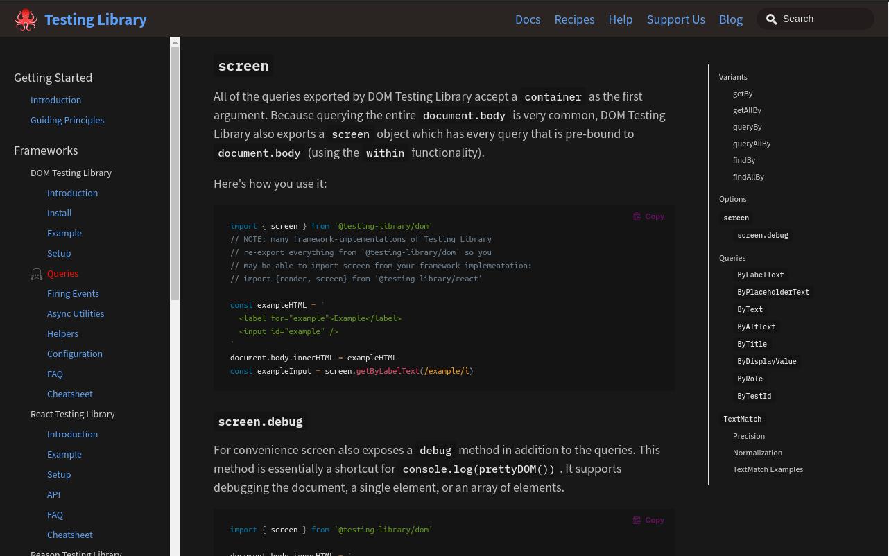 Testing Library Dark Theme