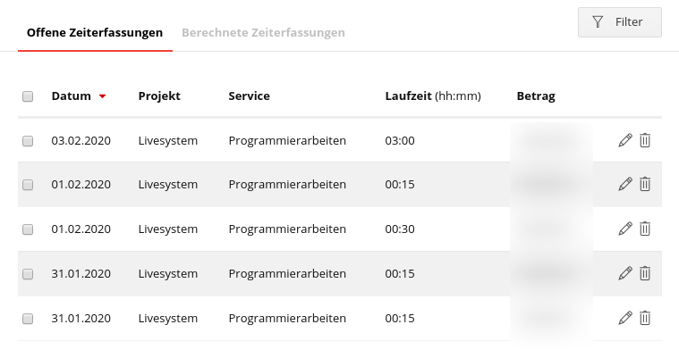 sevDesk farbige Tabellenzeilen